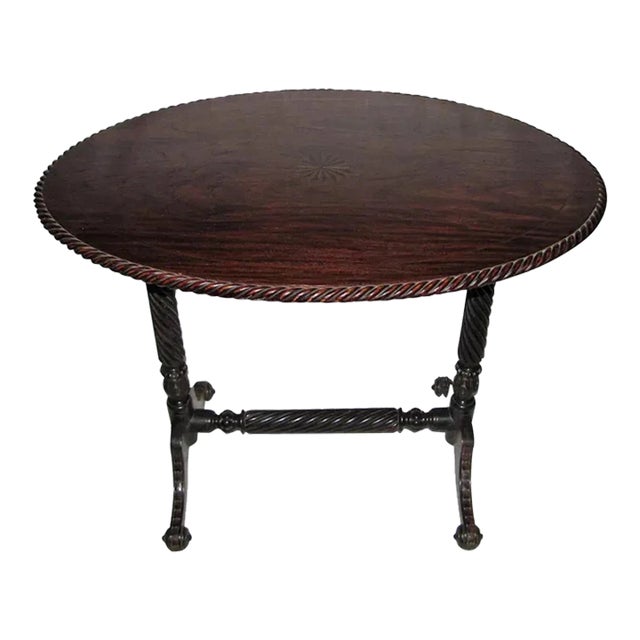 Antique English Colonial Mahogany Center Table Circa 1835 For Sale