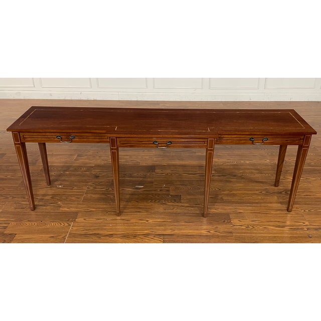 Hepplewhite Long Hepplewhite Console/Sofa Table by Leighton Hall - Made-To-Order For Sale - Image 3 of 12