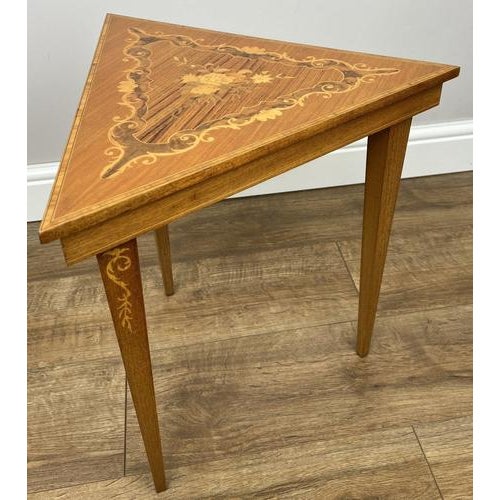 Vintage French Nested Triangle Carved Tables, Set of 3 For Sale - Image 10 of 12