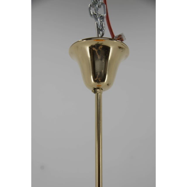 Orange Glass and Brass Pendant, 1980s For Sale - Image 4 of 10