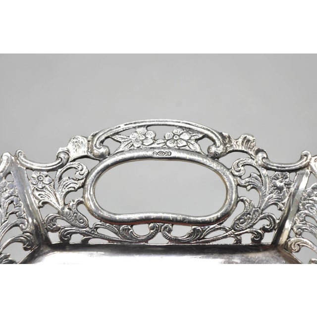 Vintage Victorian Melamine & Silver Plated Faux Wood Bar Liquor Serving Tray For Sale - Image 9 of 10