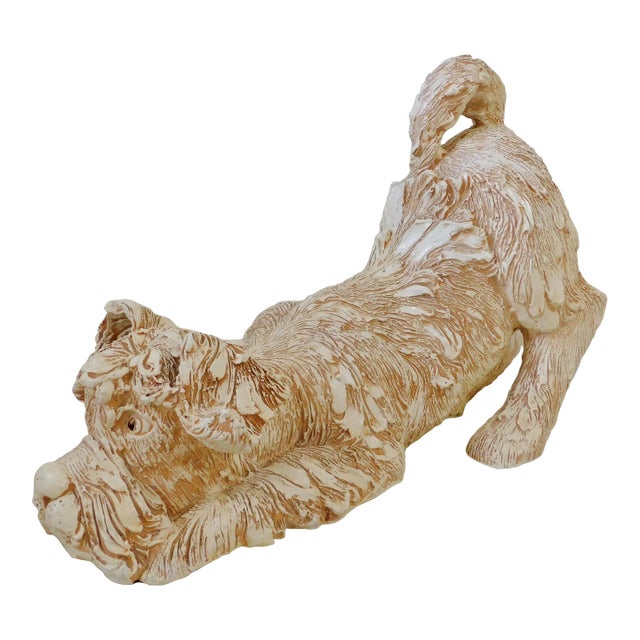 Large 31" Mid-Century Jaru California Art Pottery Life Size Puppy Dog Statue Floor Figurine For Sale