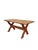 Mid-Century Solid Oak Dining Table with X-base and cross bar by Bram Sprij, manufacturer Sprij Meubelen Nederland...