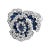 Metal 7.02 Carat Sapphire Diamond Floral Statement Ring for Her Size 6 For Sale - Image 7 of 12