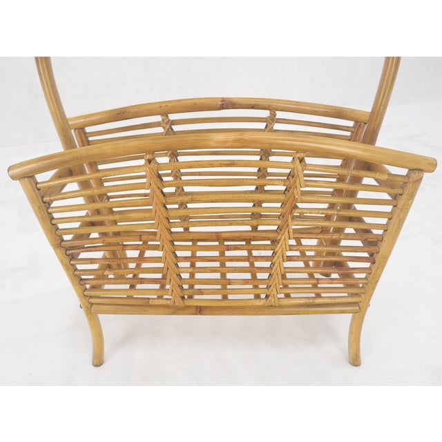 Rattan Bamboo Mid Century Modern c1960s Magazine Rack Super Clean For Sale - Image 10 of 11