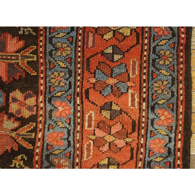 Tribal 1900s Brown Geometric Tribal Antique W. Persian Kurdish Rug 4' X 8'9" Handknotted Wool Carpet For Sale - Image 3 of 6