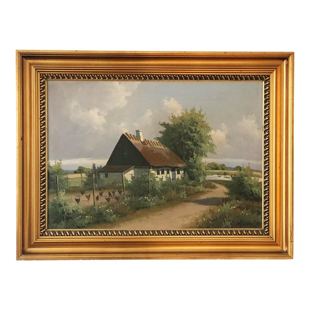 Danish Artist, Landscape Composition, 1940s, Oil Painting on Canvas, Framed For Sale - Image 12 of 12