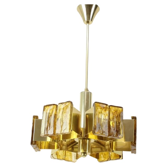 Mid-Century Brass Chandelier, Hungary, 1970s For Sale
