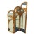1950s Restored 3-Panel Art Deco Palm Frond Design Rattan Mirror Folding Screen For Sale