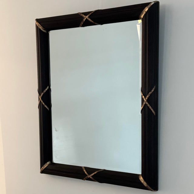 Harrison-Van Horn Harrison Von Horn Style Ribbon & Reed Mirror For Sale - Image 4 of 12