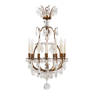 French Antique Rock Crystal Chandelier For Sale