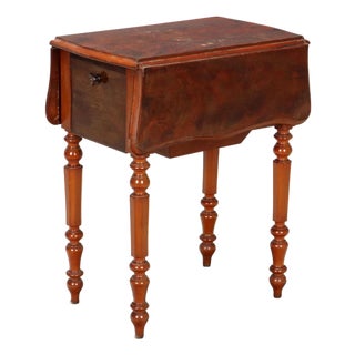 Antique Worktable in Mahogany Veneer, Italy, 19th Century For Sale