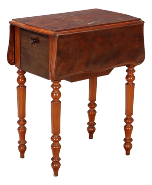 Antique Worktable in Mahogany Veneer, Italy, 19th Century