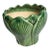 1970s Green Glazed Majolica Lotus Leaf Planter For Sale