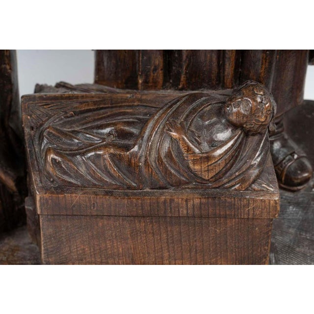 16th Century Religious Sculpture Representing the Nativity in Carved Wood For Sale - Image 4 of 8