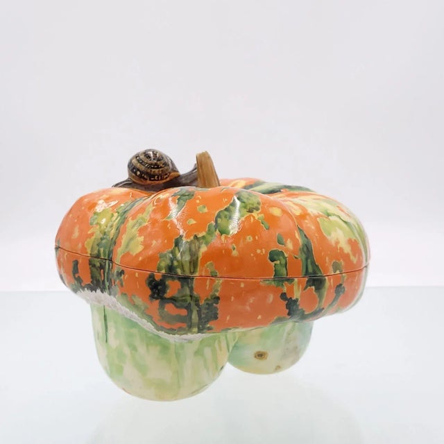 Porcelain Pumpkin Small Box, Circa 1950 For Sale - Image 4 of 9