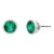 14 Karat White Gold Bezel-Set Pair Round Emerald 0.70 Carat Screw Back Earrings - 2 Pieces For Sale