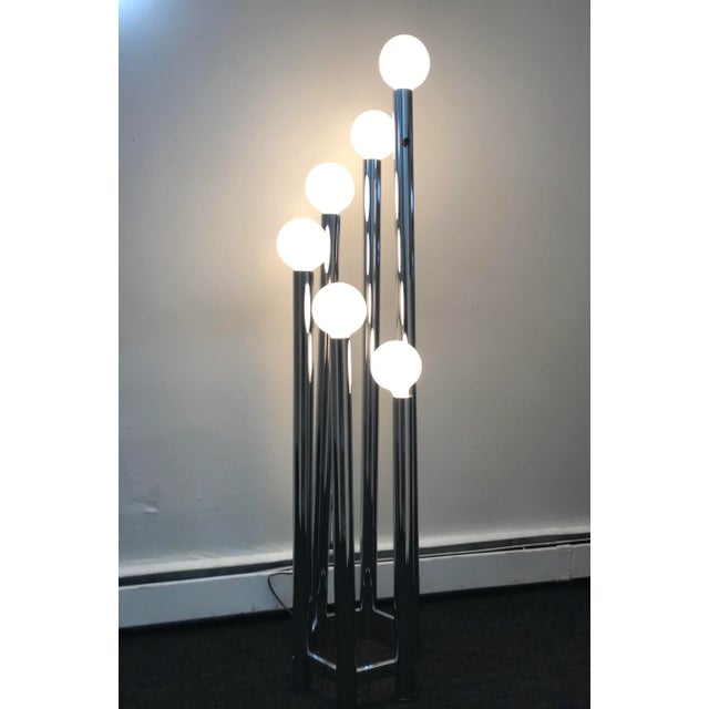 Mid-Century Modern Chrome Tubular Floor Lamp From Lightolier For Sale - Image 12 of 13