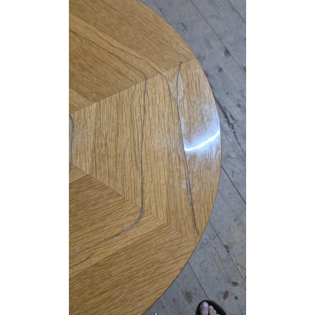 Wood 20th Century Vintage Round Wooden Coffee Table with Lower Shelf, 1940s For Sale - Image 7 of 13
