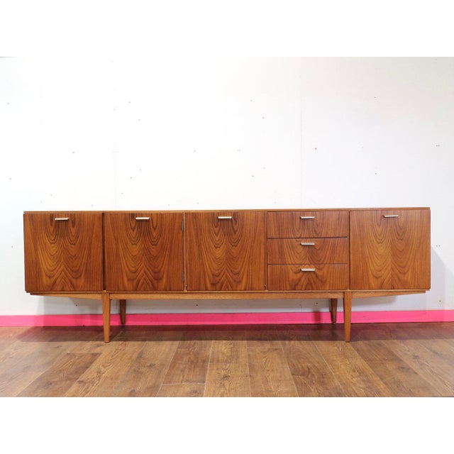 1960s Mid Century Modern Vintage Teak Sideboard Credenza by Wrighton Danish Style For Sale - Image 9 of 15