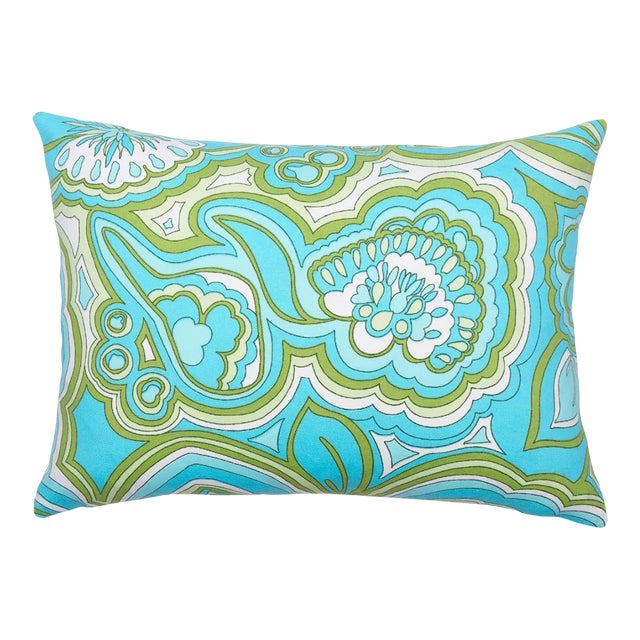Schumacher x Trina Turk Morning Sunrise Indoor/Outdoor Pillow 16" x 11" in Fern For Sale