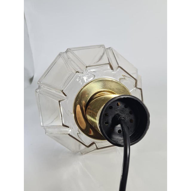Metal Mid-Century Modern Pendant Lamp in Faceted Glass from Glashütte Limburg, 1960s For Sale - Image 7 of 9