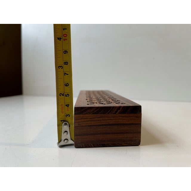 Brown Vintage Rosewood Trinket Jewelry Box, 1960s For Sale - Image 8 of 10