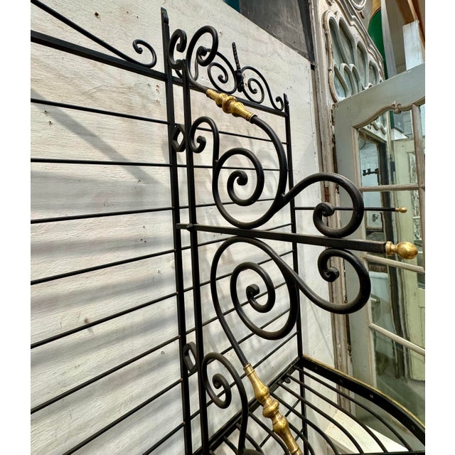Vintage 1920’s French Brass & Wrought Iron Baker’s Rack For Sale - Image 11 of 12