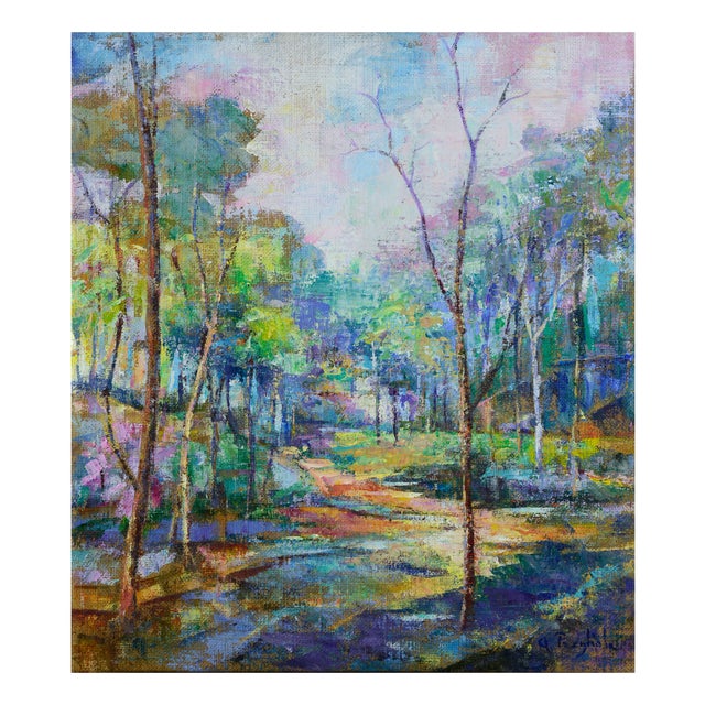 Alfonso Pragliola, Riflessi Rosati Abstract Landscape, Mixed Media on Canvas, 2019 For Sale