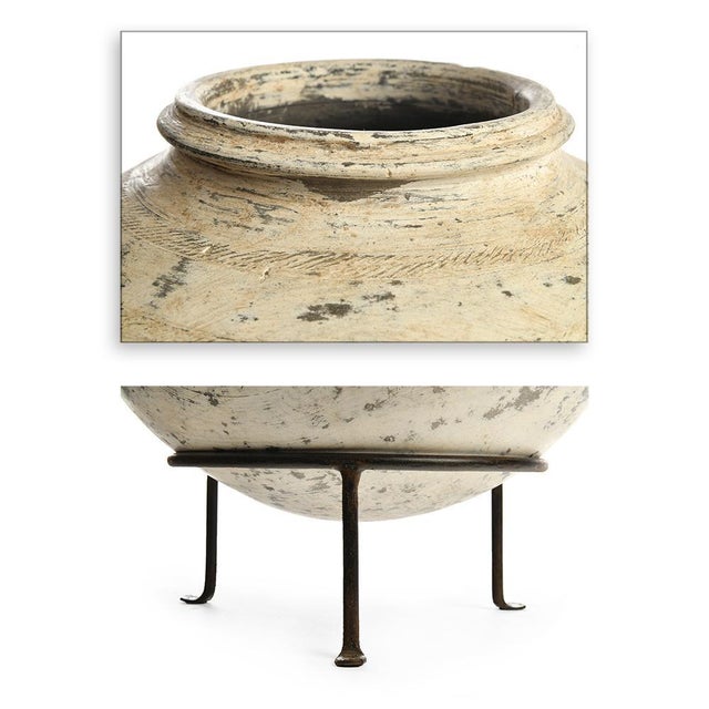 Pot Clay on Iron Foot For Sale - Image 3 of 5