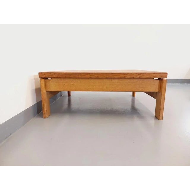 Vintage Square Coffee Table in Solid Oak, 1960s For Sale - Image 12 of 13