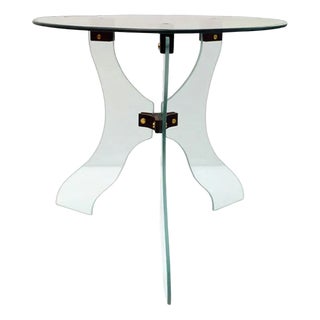 Coffee Table in Beveled Crystal with Wooden Joints ,1950s For Sale