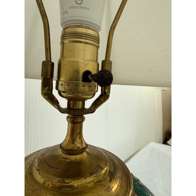 Italian Majolica Sgrafitto Table Lamp, Italian For Sale - Image 3 of 12
