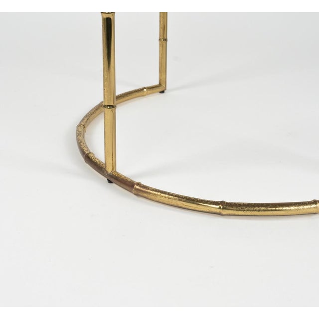 Mid-Century Modern Brass and Glass Nesting Tables, 1970s, Set of 2 For Sale - Image 15 of 18