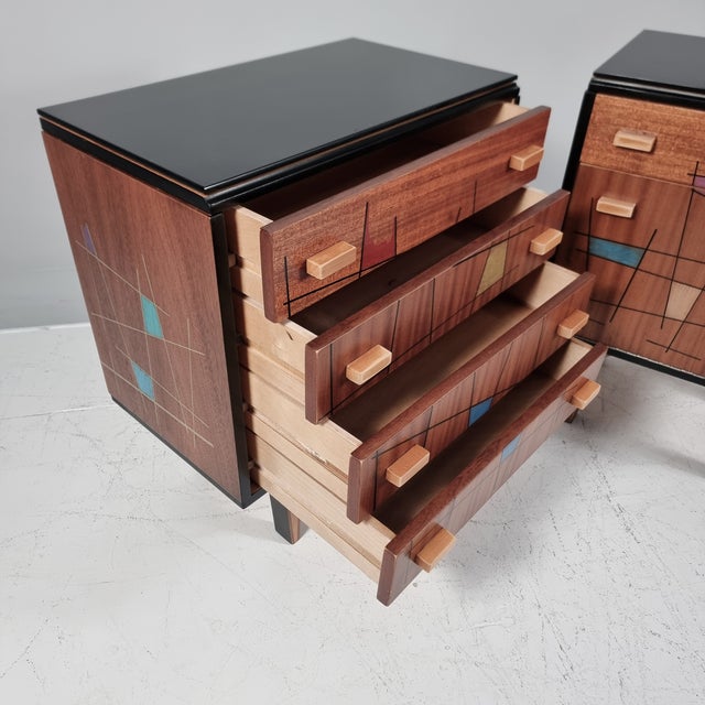 Brown Vintage Bedside Tables, 1970s, Set of 2 For Sale - Image 8 of 12