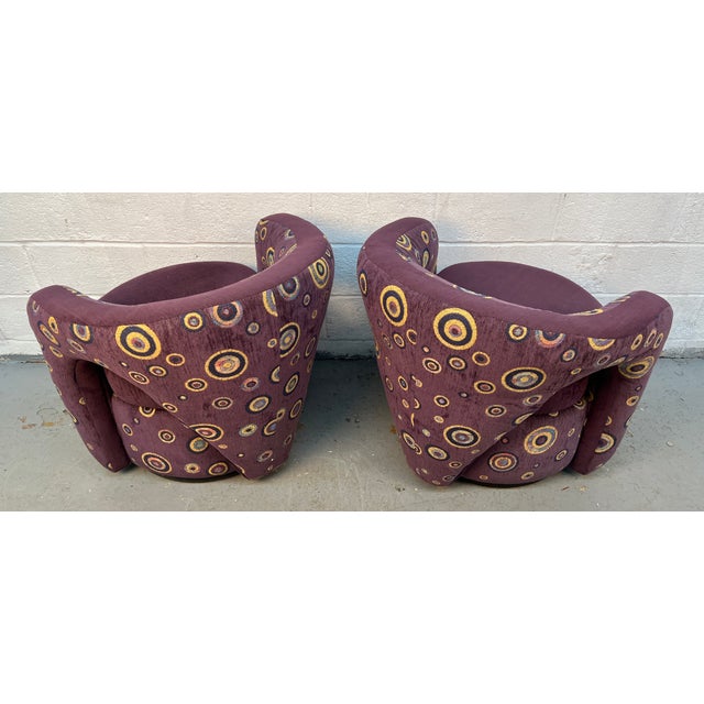 Late 20th Century Unique Swiveling Lounge Chairs by Weiman For Sale - Image 9 of 12