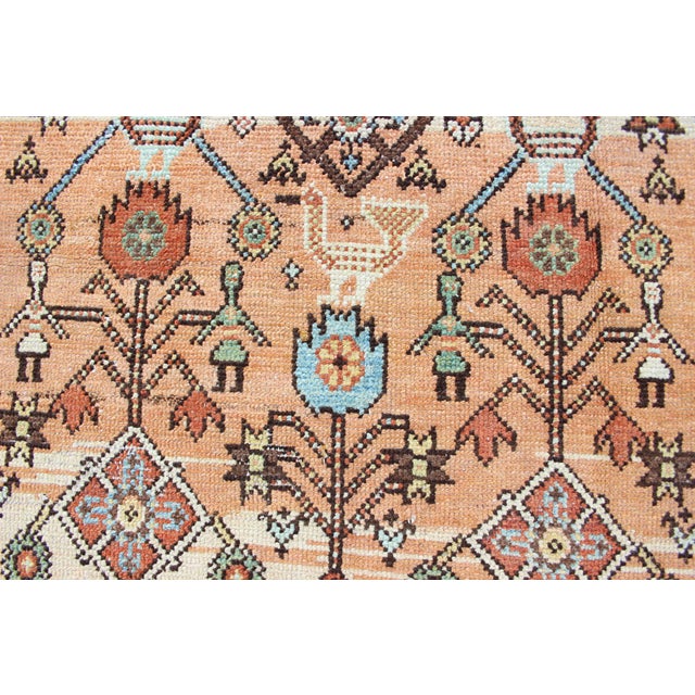 Antique Persian Bakhtiari Runner With Lattice Design in Peach and Ivory Tones 3'7 X 11'2 For Sale In Atlanta - Image 6 of 16