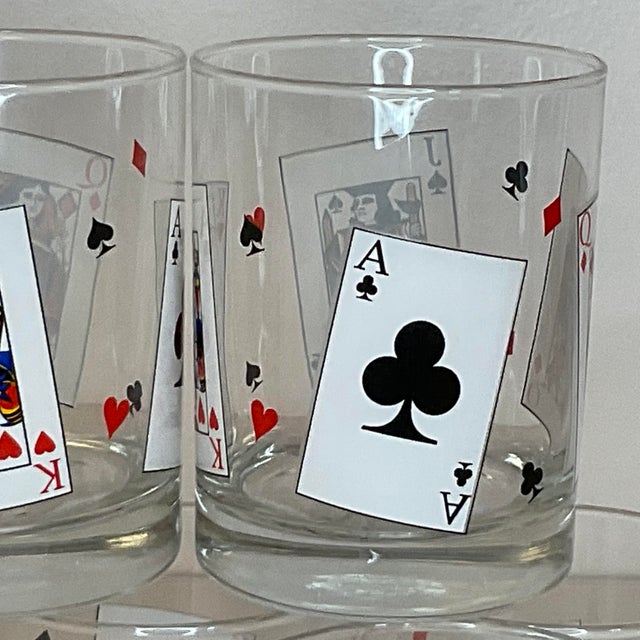 MidCentury Vintage Deck of Cards Lowballs Set of 6. Chairish