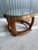 1960s Vintage Thomasville Sculptural Round Walnut Coffee Table With Glass Top For Sale - Image 5 of 7