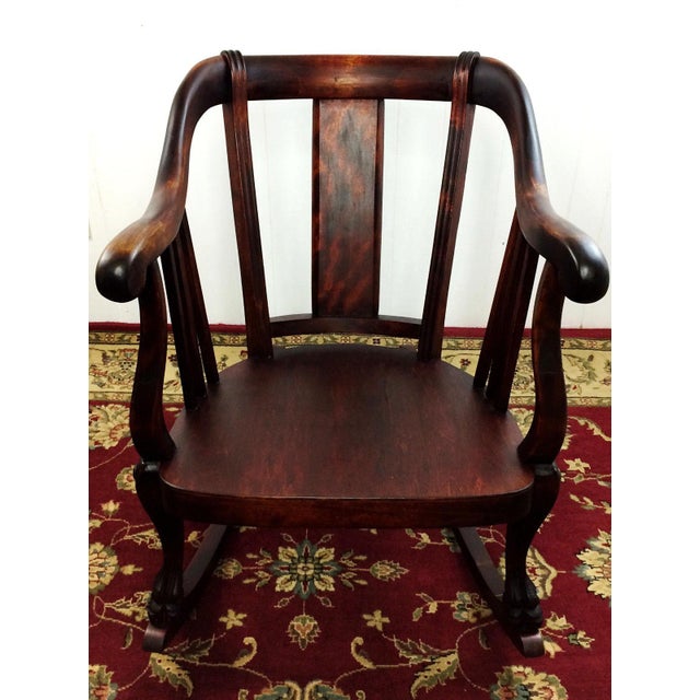 Antique Empire Barrel Back Claw Foot Mahogany Rocking Chair Chairish