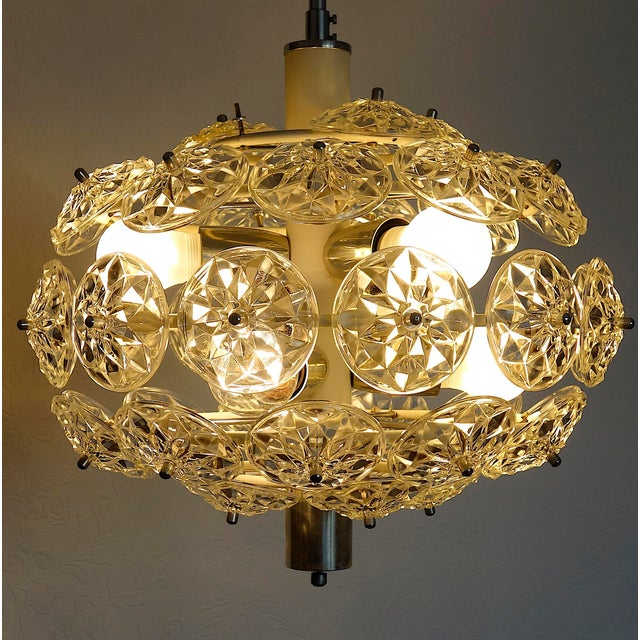 Silver Vintage Sputnik Dandelion Chandelier from Veb Deutsche Werkstätten Hellerau, 1960s For Sale - Image 8 of 12