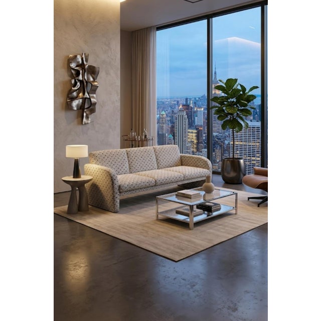 Custom Made Modern Sleek Black White Diamond 3 Seat Sofa Attributed to Jorge Pensi For Sale - Image 10 of 11