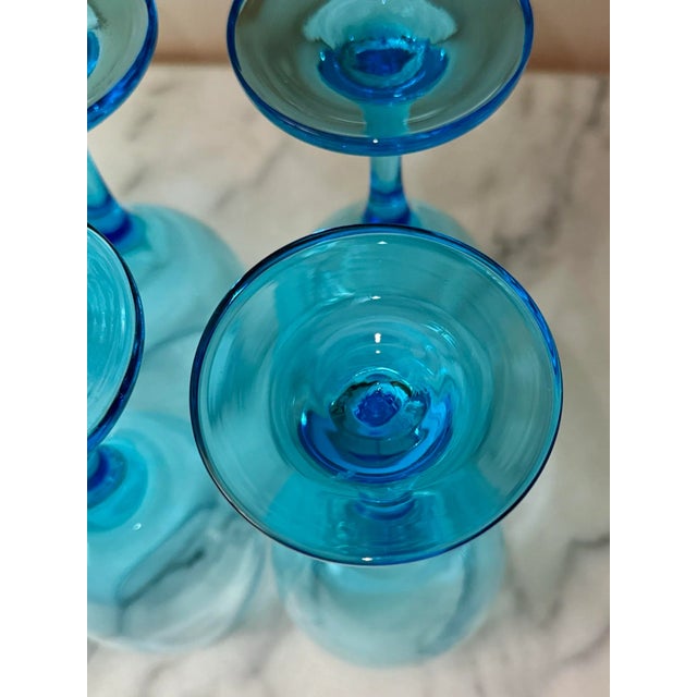 Libbey Aqua Blue / Turquoise Wine Glasses - Set of 8 For Sale - Image 9 of 9
