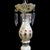 Italian 1940s Italian Capodimonte Style Crystal & Hand Painted Porcelain & Glass 12-Light Chandelier For Sale - Image 3 of 11
