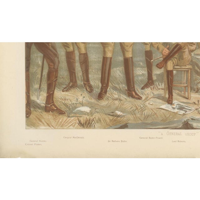 1900 - 1909 After Vincent Brooks, Vanity Fair Military Illustration of Lord Roberts & Generals, Boer War, 1900, Chromolithograph For Sale - Image 5 of 9