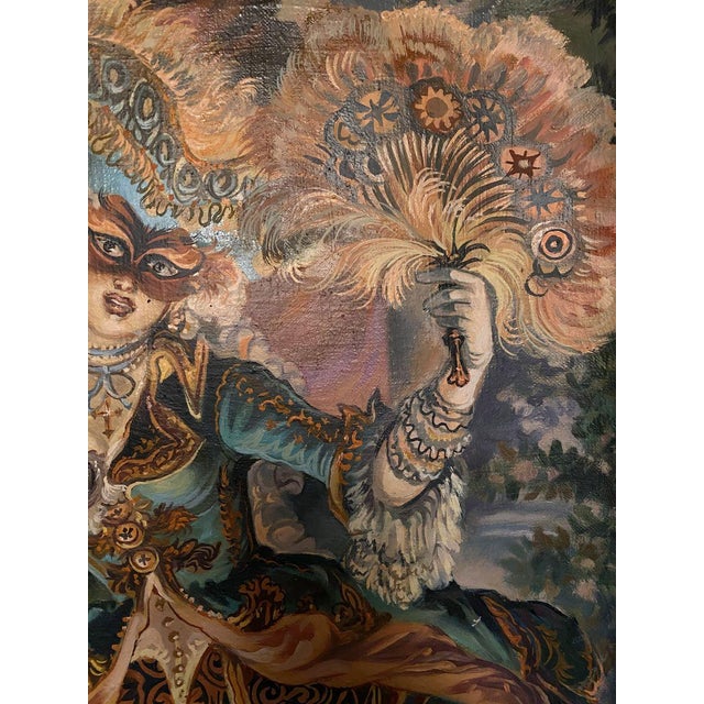 Oil Painting 18th Century Masquerade Alexander Arkadievich Litvinov For Sale - Image 9 of 12