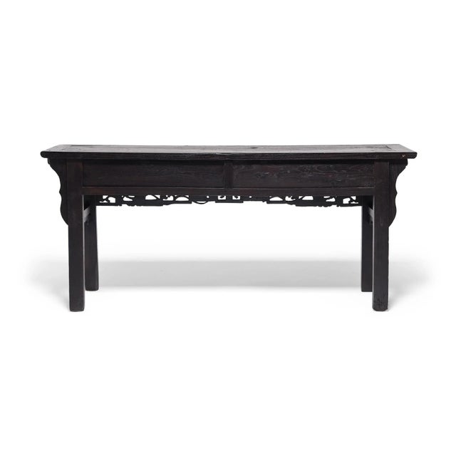 Chinese Antique Chinese Four Flowers Altar Table, 19th Century For Sale - Image 3 of 7