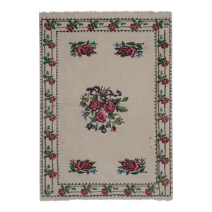 Turkish Aubusson Floral Turkish Kilim Rug 3'1'' X 4'4''