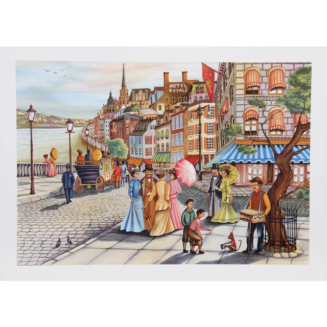 Artist: Ari Gradus, Israeli (1943 - ) Title: Afternoon Stroll Year: 1980 Medium: Lithograph, Signed and Numbered in Pencil...