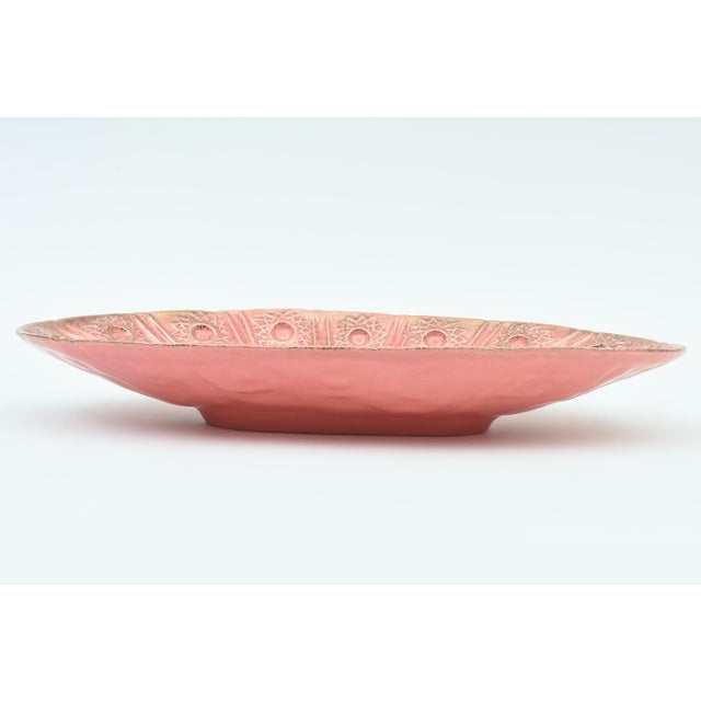 Vintage Ceramic Bowl in PInk With Gold, 1960's For Sale - Image 10 of 12
